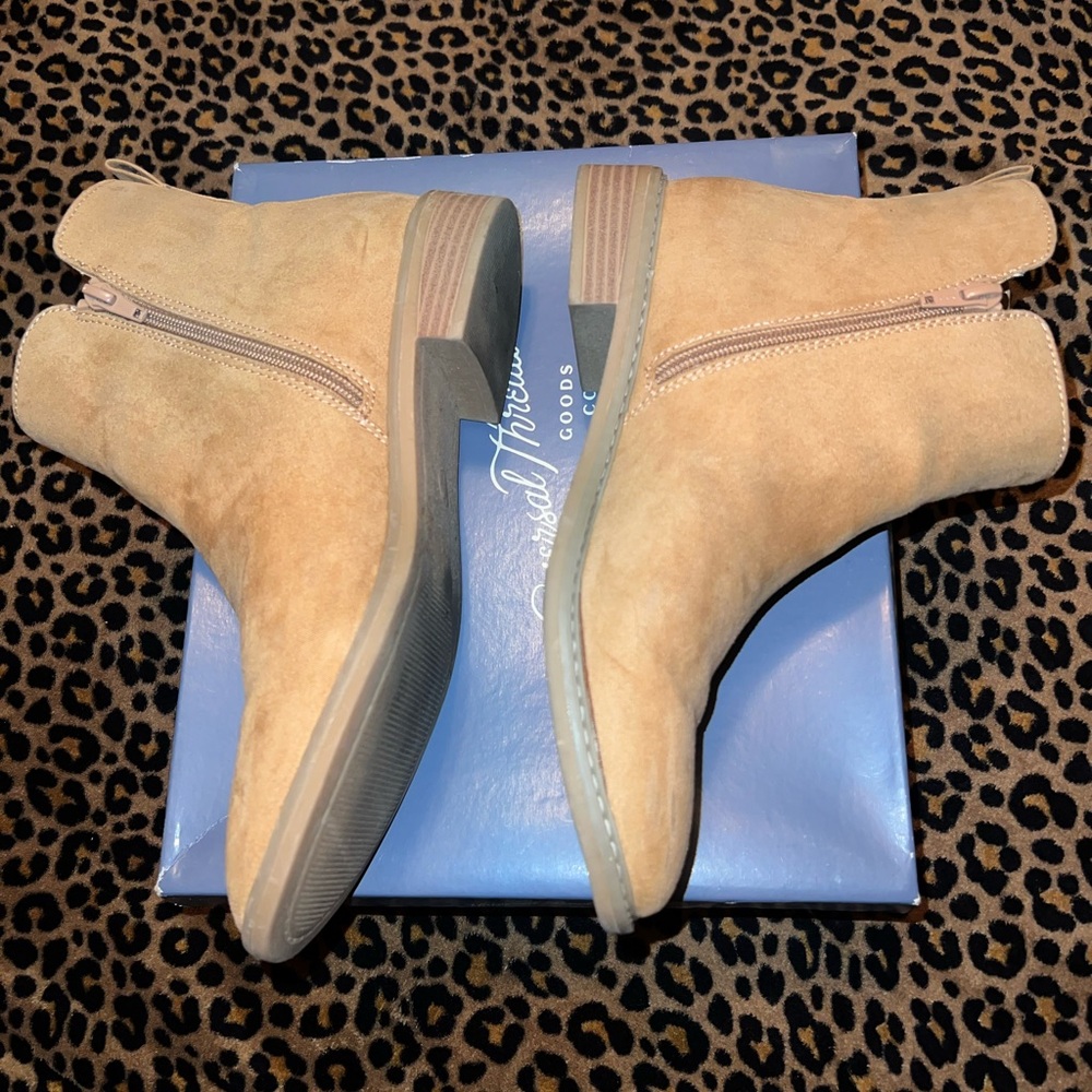 Tan Memory Foam Ankle Boots - Picture 3 of 9